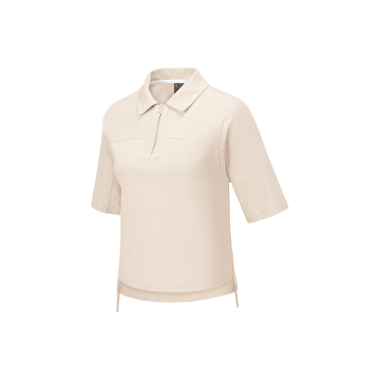 Skechers Comfortable Fashionable Soft Versatile Short Sleeve Polo Shirt Women tops Eggshell P225W109-00V7 M