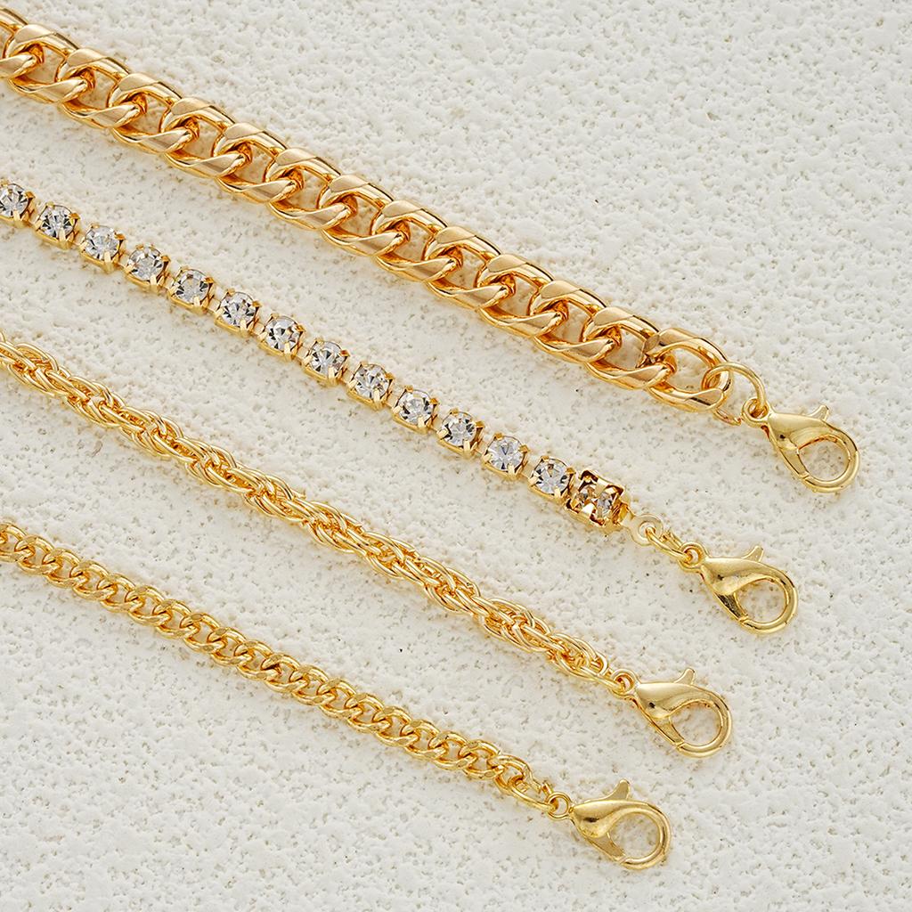 IF ME 4 Piece Eco Friendly Cross Zircon Bracelet Set Fashion Jewelry Women Shiny Trendy  Daily Accessory Decorative Gift