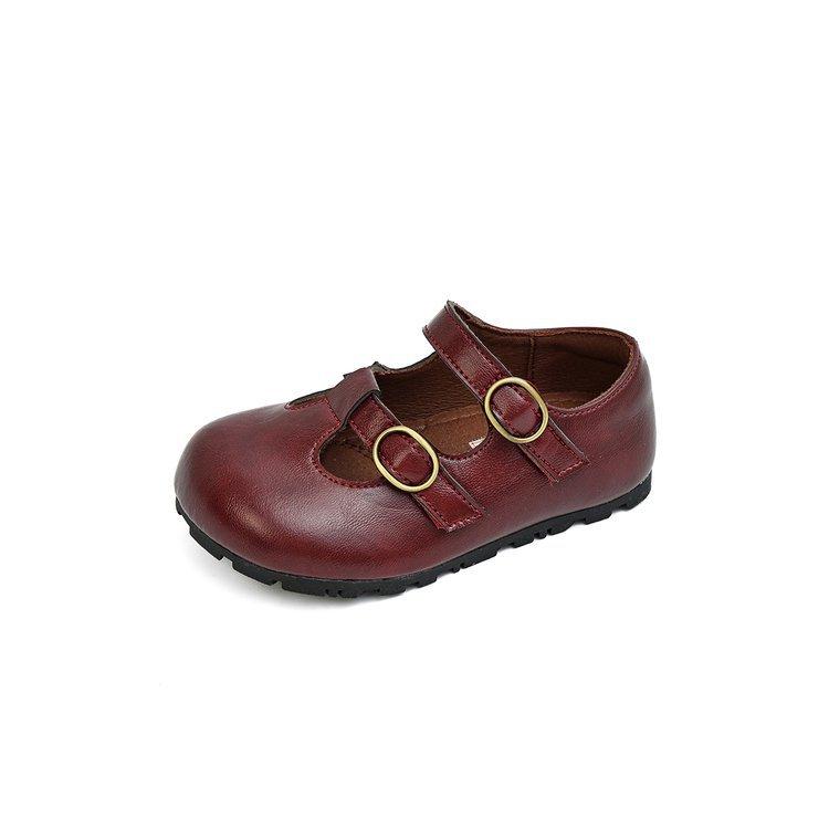 Retro Kinderlederschuhe 2025 Frühling und Herbst Mädchen Einzelschuhe flacher Schaft weiche Sohle Mädchen Prinzessinnenschuhe Doudou Babyschuhe Tide