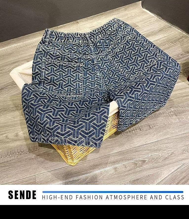 Men's Retro Summer Loose Fit Denim Work Shorts