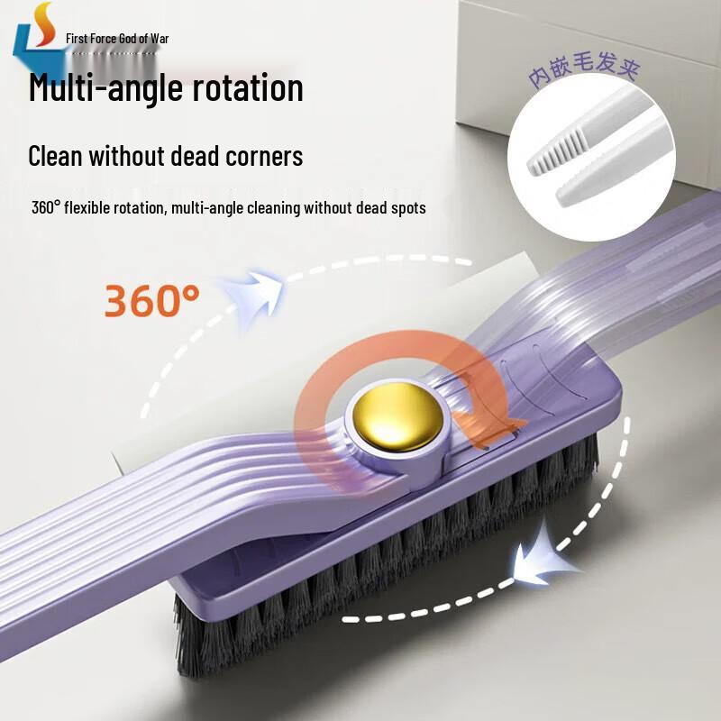 Multifunctional Rotating Gap Cleaning Brush with Scraper