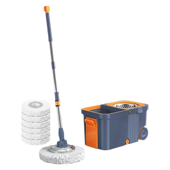 

Spin Mop Set with 6 Reusable Thickened Mop Heads Microfiber Mop Heads 360