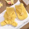 Warm Hooded Pet Jumpsuit Dogs Cats Winter Thick Fleece Four Legs Outfit Small Breeds Like Bichon Poodle
