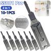 10-1pcs SS001 Pro Stainless Steel Key Decoder 2 In 1 Precision Hook & Pick Set Lock Decoder O-ring Pickup Kit Maintenance Tools