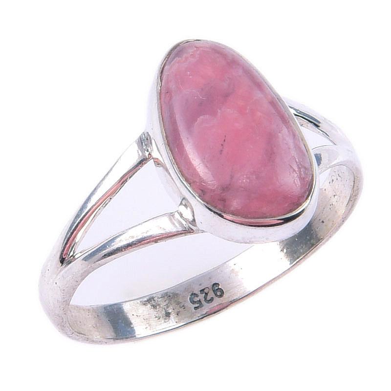 Natural Rhodochrosite Gemstone Handmade 925 Solid Sterling Silver Ring S.8 y3E40