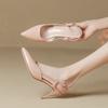 Women Sandals Baotou High Heeled Sandals Women's High Heels Spring Summer Thin Heel Professional Pointed Back Empty Single Shoes