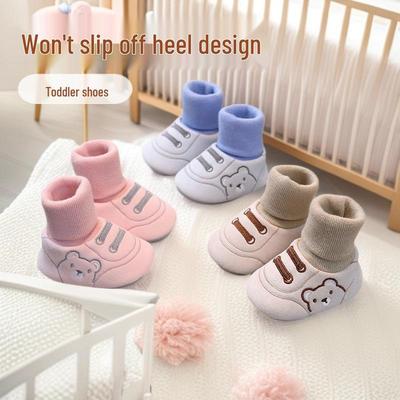Sapatos de Bebê de Algodão Antiderrapantes de Sola Macia para Primeiros Passos para 6-12 Meses