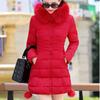 Mid-length Fur Collar Slim Slimming Down Cotton Jacket