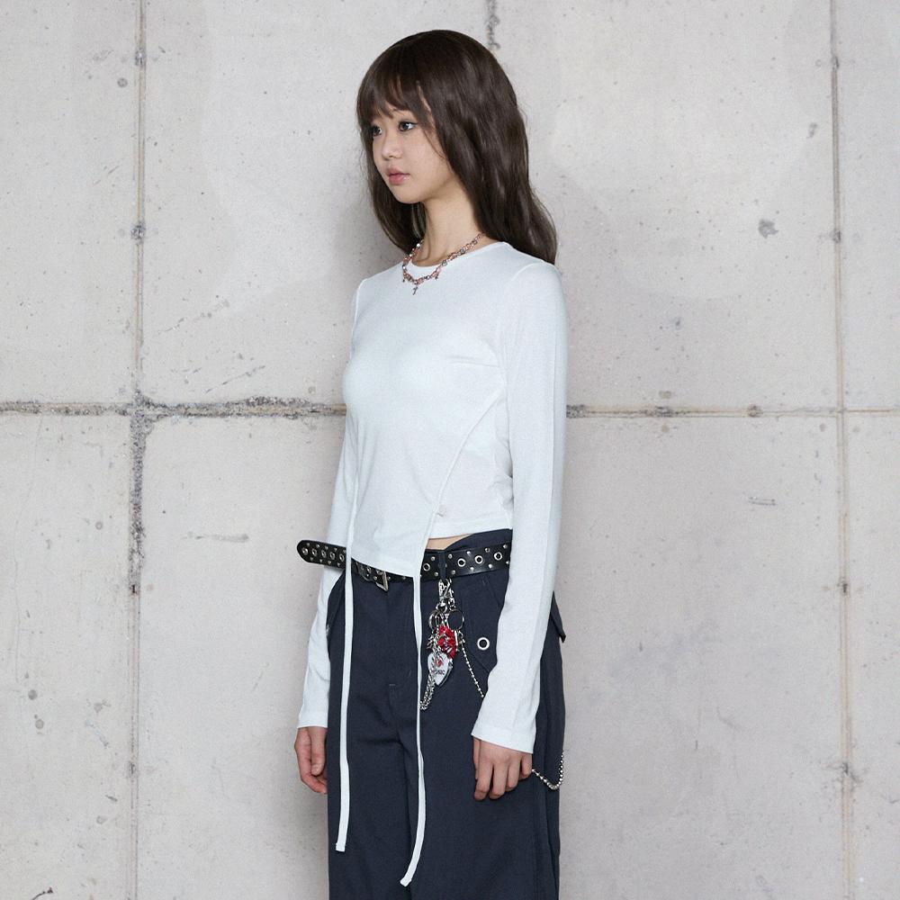 LALAFOX Unbalance String T-Shirt White Br4Cl001