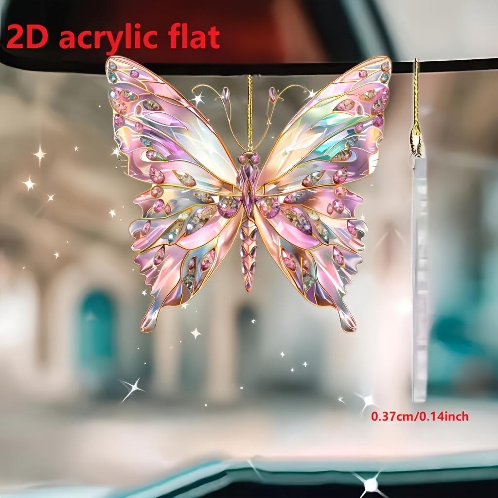 Cute Beautiful Girl Love Symbol Acrylic Flat Butterfly Exquisite Christmas Pendant Car Pendant