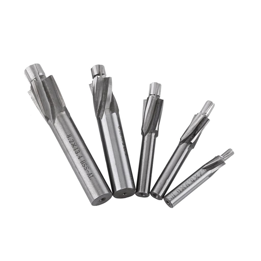 5pcs Countersink End Mill Cutter Slot Drill Bits Tool M3 M4 M5 M6 M8 Drill Milling Bits