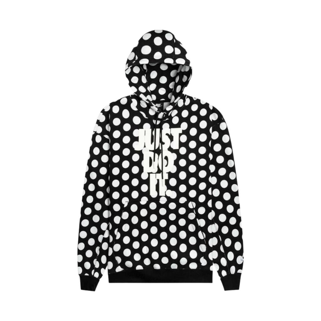 Nike Polka Dot Print Hooded Long Sleeve Sweatshirt Unisex sweatshirt Black White BV5531-010