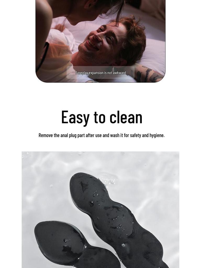 Enhanced Dual-Head Inflatable Anal Plug with Adjustable Expansion Beads