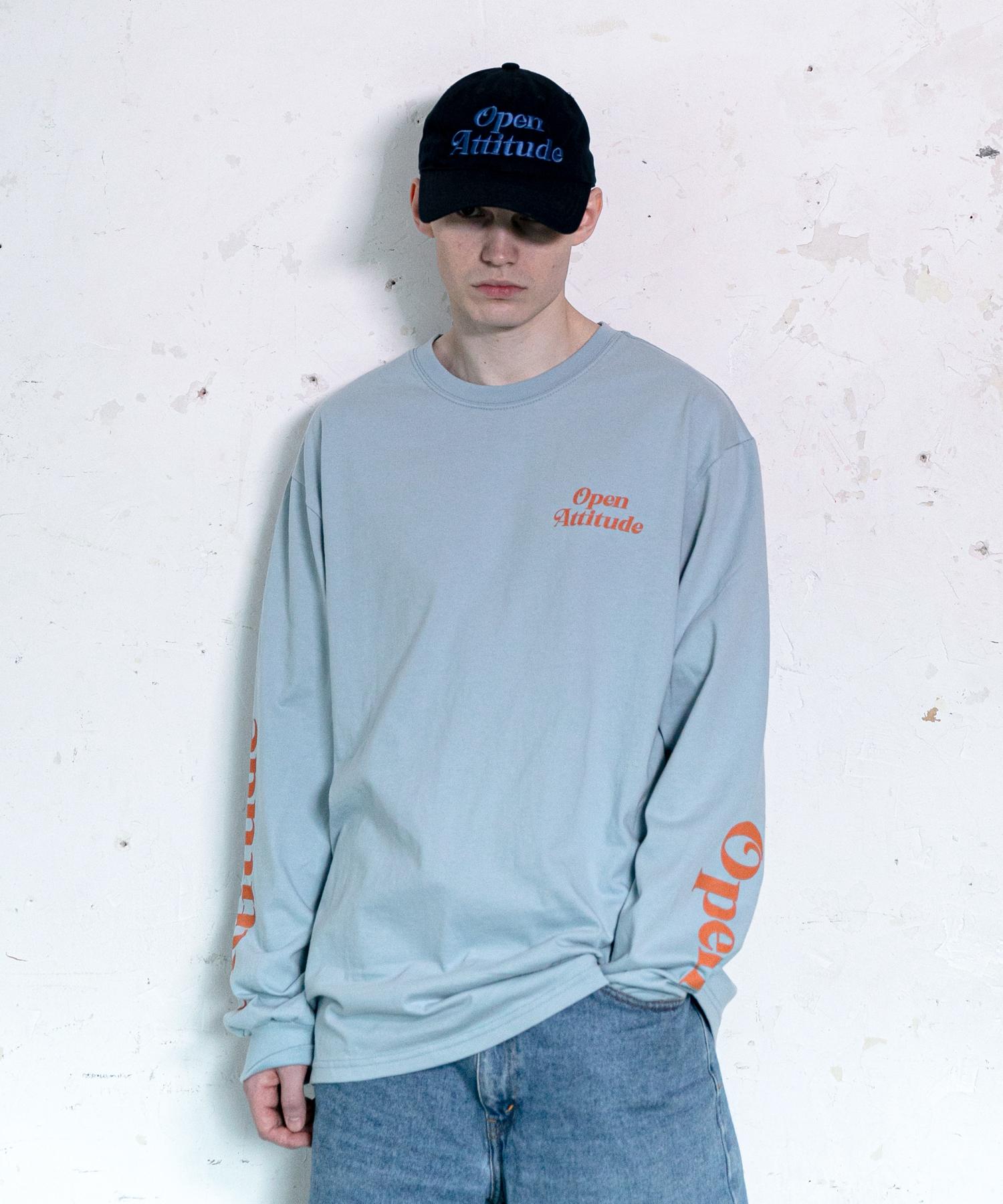 Open Attitude Attitude Lettering Long Sleeve-Skyblue Skyblue/1