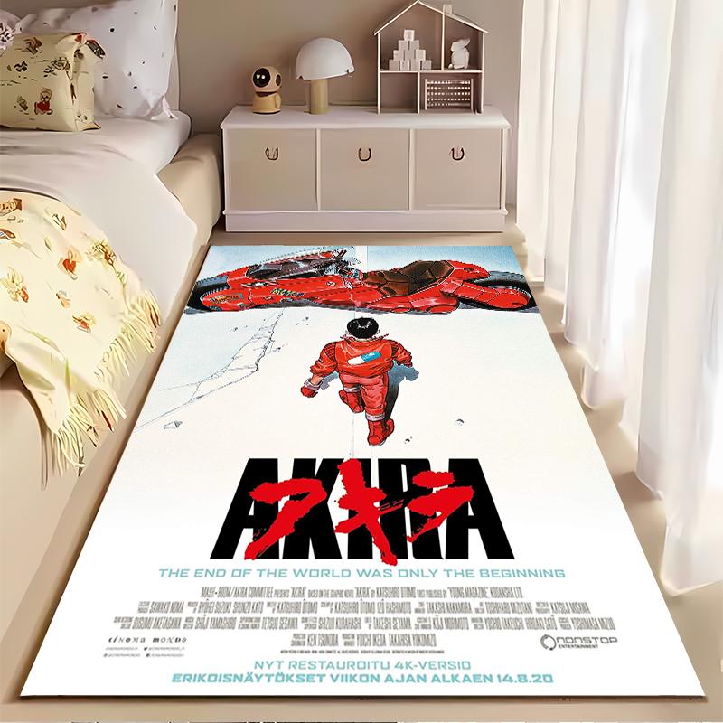 Area Rug, Akira Anime Kaneda Red Motorcycle Finnish 4K Movie Poster, Living Room Decor, Non-Slip Mat