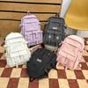 Solid Color Schoolbag Women's Large Capacity Travel Backpack Student Backpack