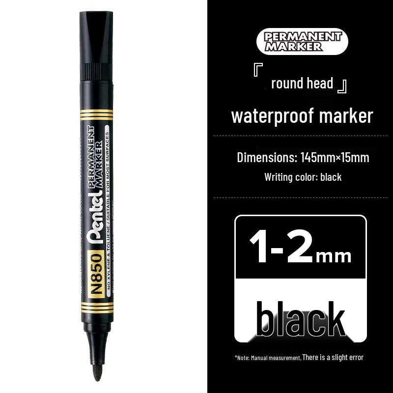 Pentel N850/N860 Oil-Based Marker Pen, Round/Flat Tip, Signature Box-Head Pen