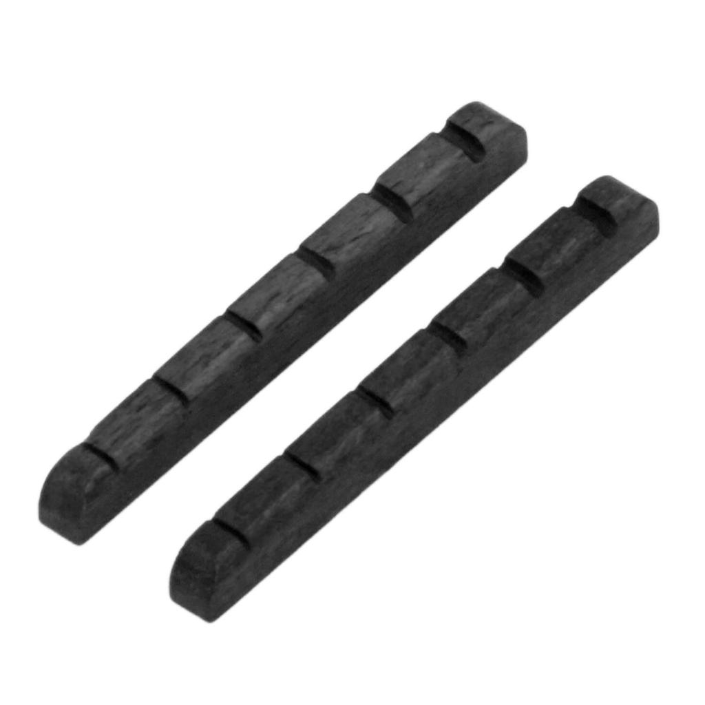 2Pcs Electric Guitar Nut Bone 6 String Pre Slotted Guitar Nut Replacement for Strat Black