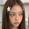 4pcs Korean Ins High-end Metal Silver Pentagram Duckbill Clip Millennium Women's Daily Wears Head Side Bangs Clip Decoration