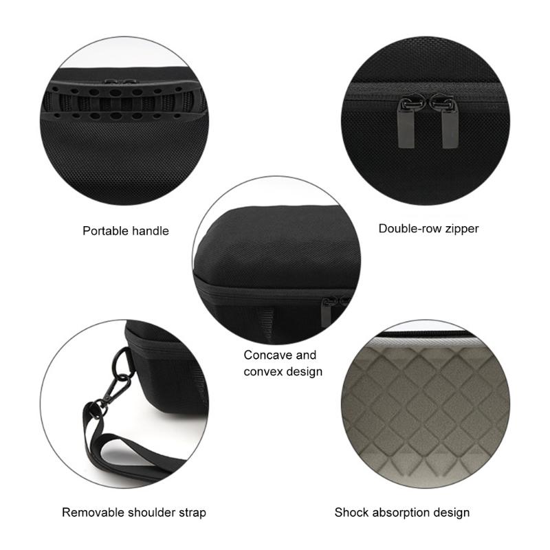 Shockproof Carrying Case Portable Storage Handbag Compatible For Charge 6 Bluetooth-compatible Speaker Black