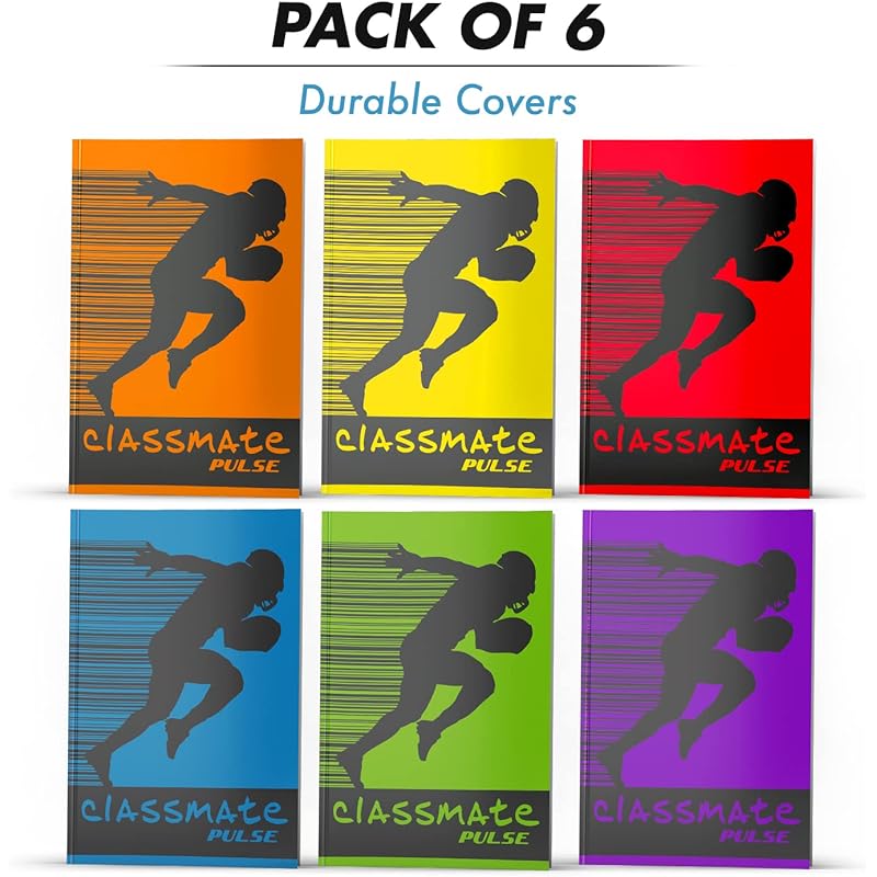 

Classmate Pulse PP Cover Longbooks,A4 size, Unruled,140 Pages (Pack of 6) a4