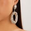 Personalized Metal Geometric Texture Hollow Stud Earrings Women Irregular Twist Glossy Earrings Earrings