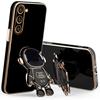 Coque pour Xiaomi 15T Pro, Silicone Slim Anti-Rayures avec Support Motif Astronaute - Noir