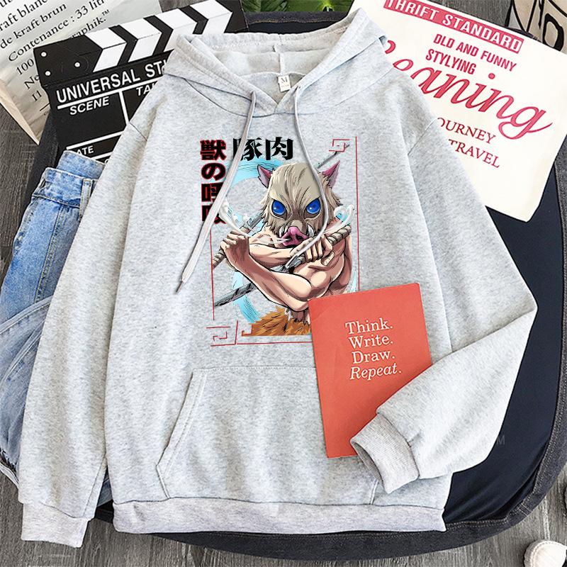 

Demon Slayer Harajuku Anime Hoodie Funyy Creative Breath of The Beast Inosuke Graphic Ullzang Vintage 90s Long Sleeve Sweatshirt 3XL
