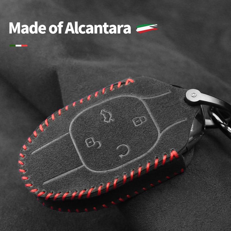 Alcantara Suede For Trumpchi Empow Series Suede Hand-Swen Car Key Case Protective Cover Buckle Car Accessories