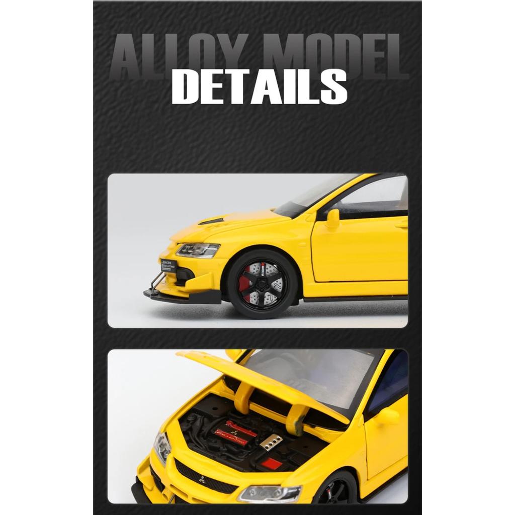 1/32 Mitsubishi Lancer Evolution Super Sports Racing Metal Alloy Diecast Car Model Sound & Light Collectibles Hobby Present