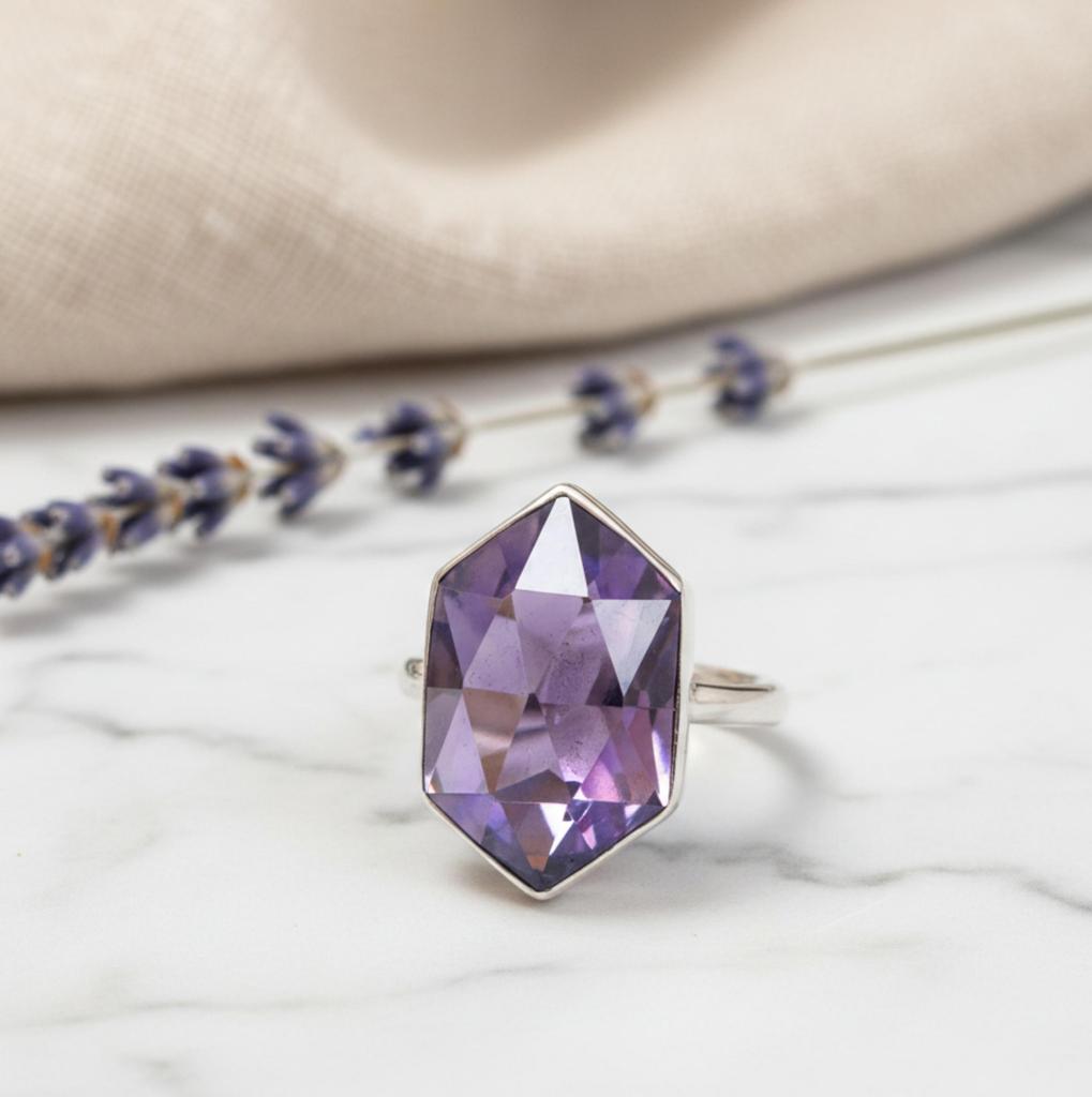 Amethyst Ring, Statement Ring, 925 Solid Sterling Silver, Purple Amethyst Gemstone, Women Ring, Engagement Ring, Gift for Her