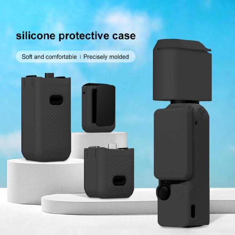 Étui de Protection en Silicone pour Caméra Sportive Panoramique Pocket 3 Housse de Protection Anti-poussière Cache-objectif Manchon de Protection