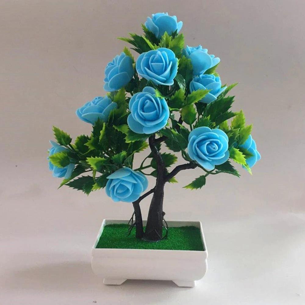 Artificial Fake Potted Flower Plant Bonsai Outdoor Indoor Garden Home Birthday Party Decorations Wedding Engagement Anniversary