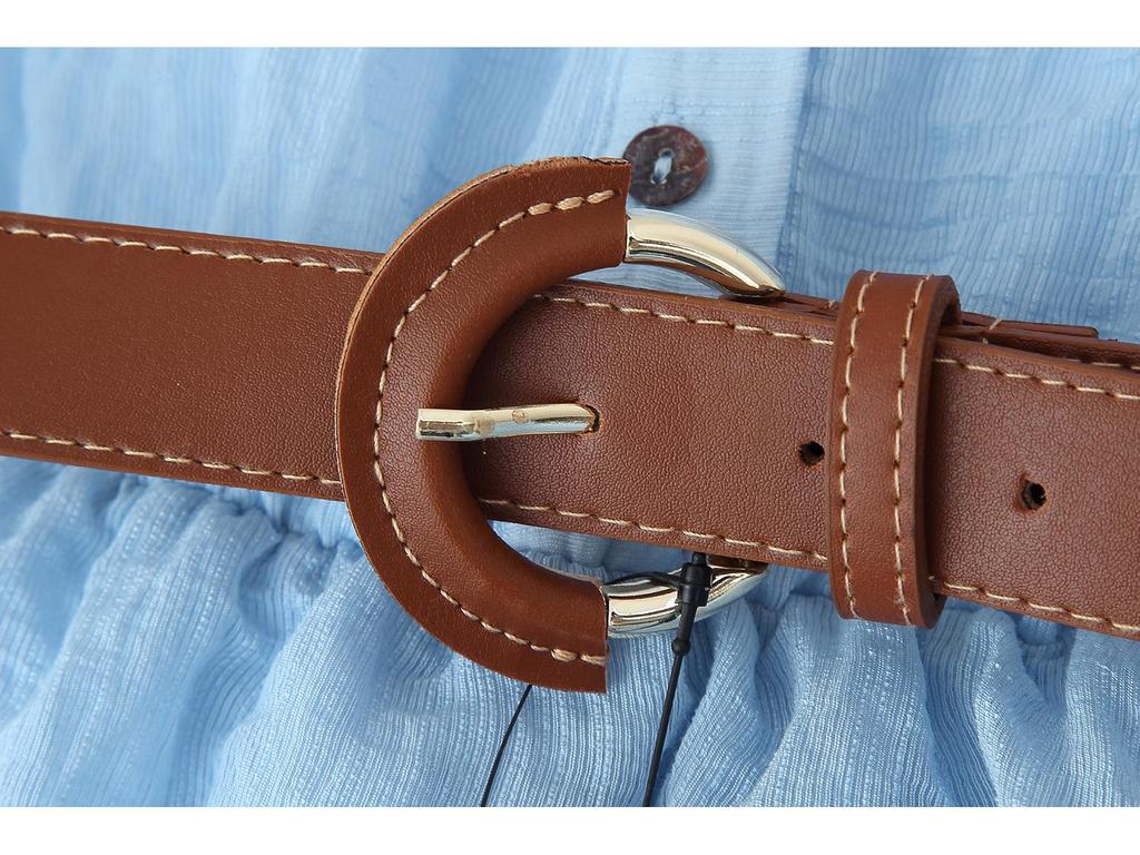 Spring 2025 Women's European & American Style Layered Belted Dress
