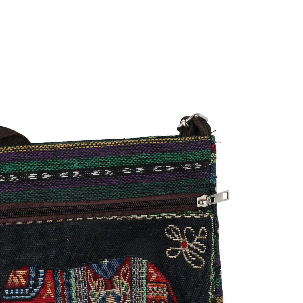 Embroidery Cute Elephant Cloth Bag Large Capacity Animal Shoulder Bag  Girls