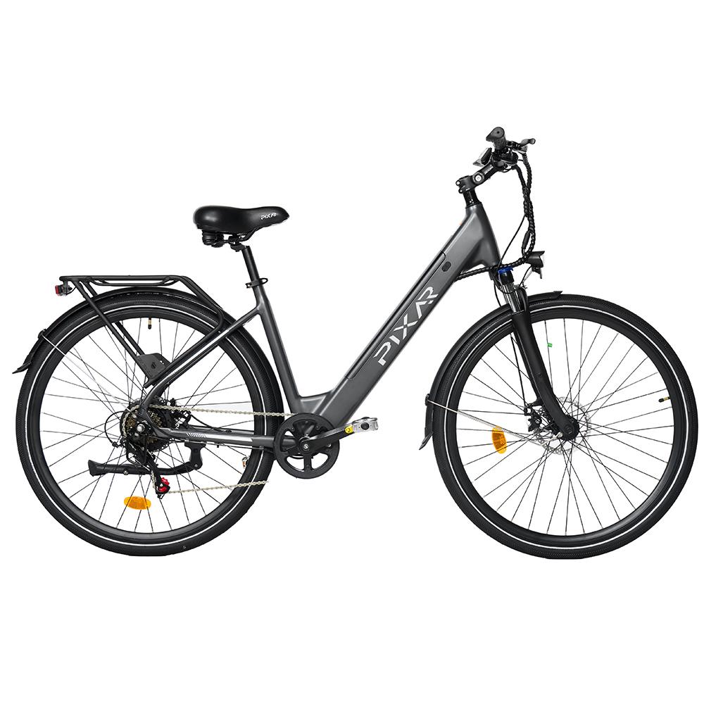 Bicicletă Electrică Pixar City Motor 250W 36V 10.4AH Autonomie Maximă 50Km Viteză Maximă 25Km/h 7 Viteze 27.5" Negru sau Gri
