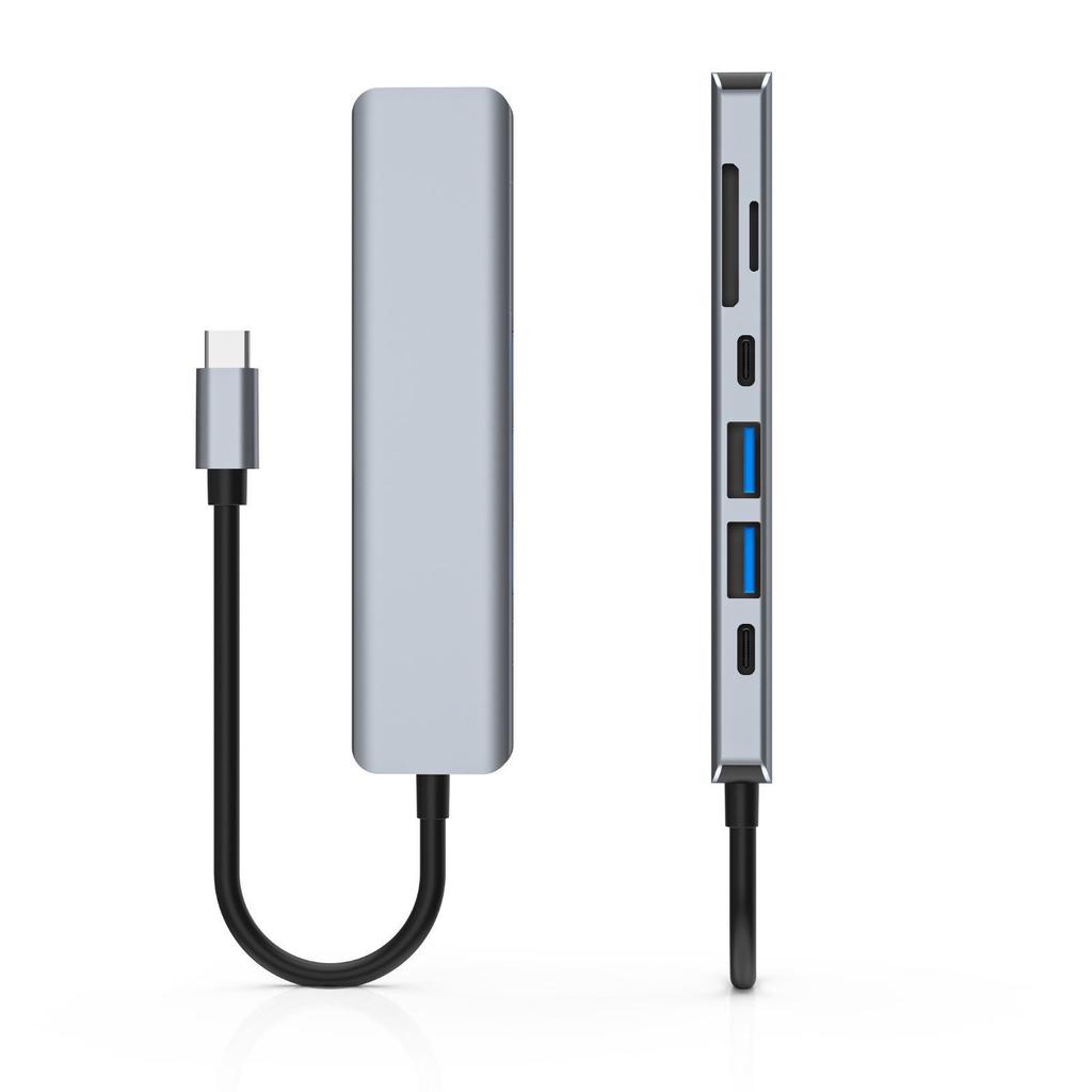 Cross-Border Type-C Hub: 7-in-1 Expansion Dock for Apple, Huawei, USB Devices