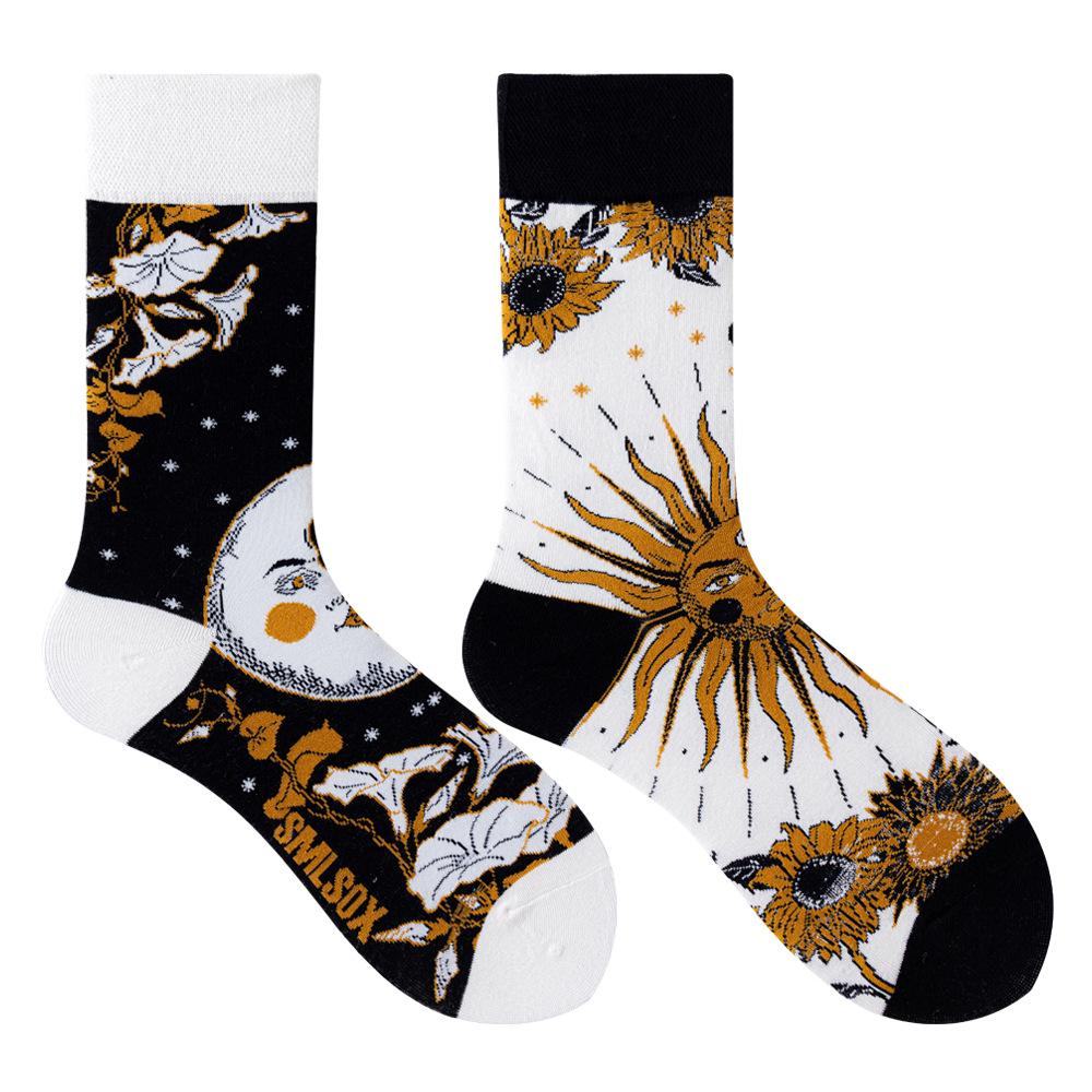 Calzini AB Asimmetrici Trendy Divertenti per Coppia Anatra Mandarina Colorati Calzini a Mezza Gamba SMLSOX