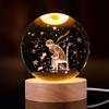 3D Starry Sky Crystal Ball Night Light with Solid Wood Base - Luminous Desktop Ornament & Birthday Gift