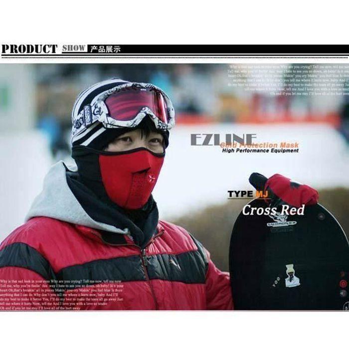Caldo Viso Collo Maschera Paintball Bici moto Maschera anti freddo rossa B
