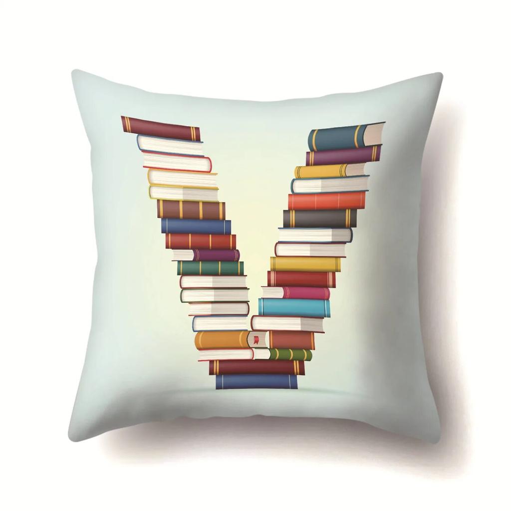 Bedroom Living Room Sofa Pillow Library Cushion Cover Creative English Alphabet Pillowcase