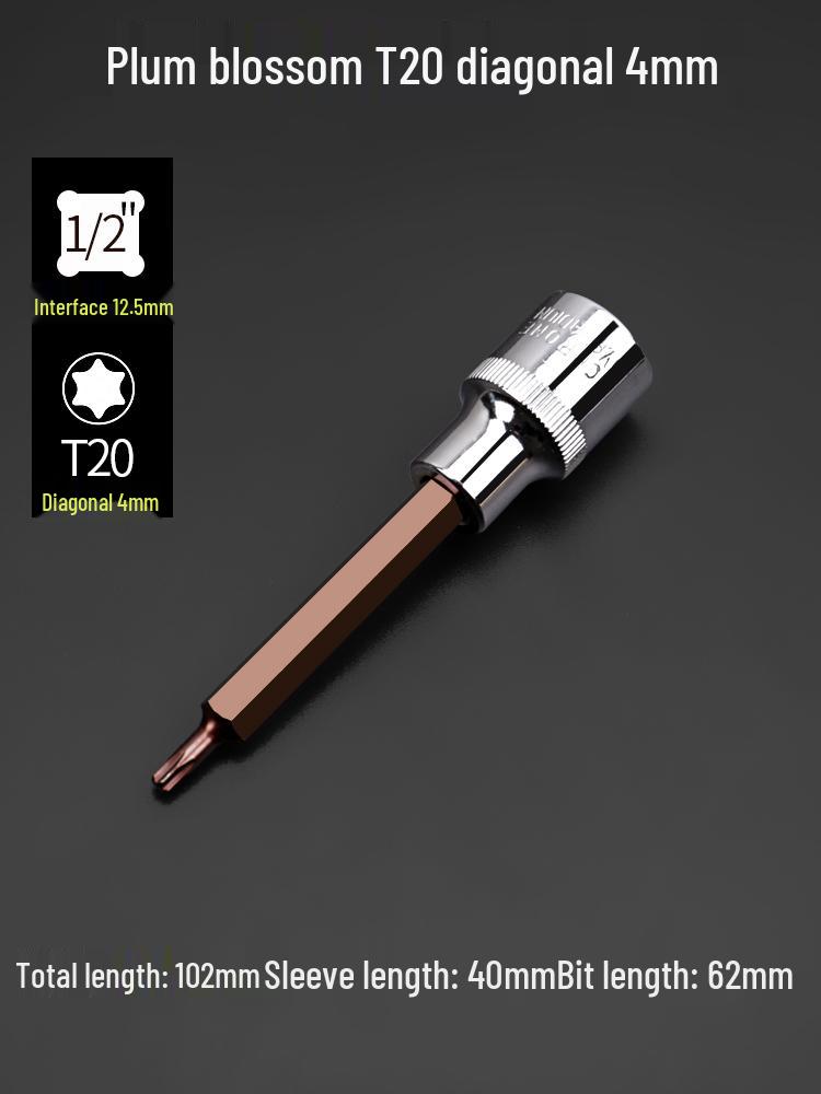 Multibit Screwdriver with Flower, Hexagon, Torx, Spline, and Six-Lobe Heads