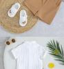 Boys' White Stripe Short-Sleeve Shirt & Khaki Shorts Set (2025 Spring/Summer Collection)