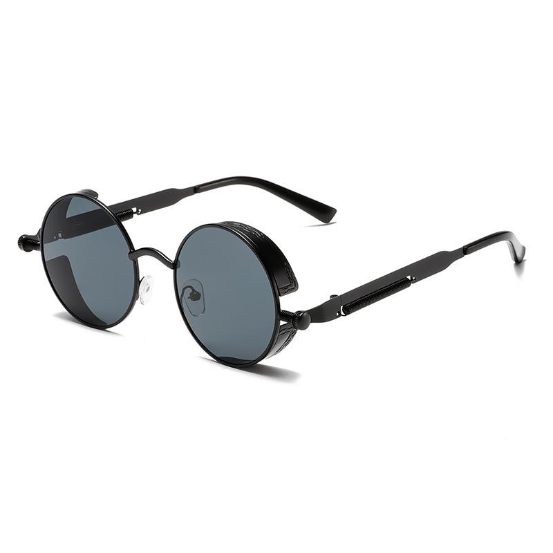 Classic retro round frame steampunk sunglasses style fashion trend modern men s sunglasses