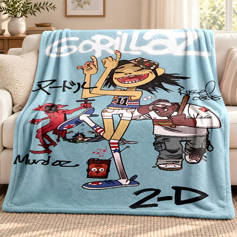 Gorillaz blanket Flannel Blanket Soft Cozy Plush Throw for Sofa Bed Lightweight Home Decoration Outdoor camping