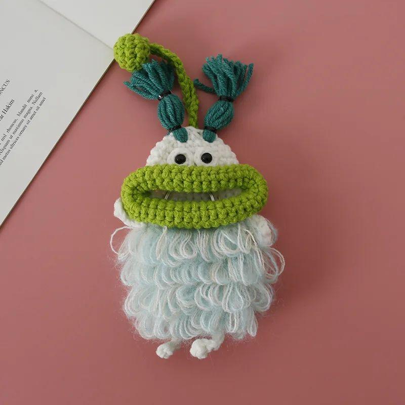Lustige Häkel-Schlüsselanhänger Stricken Niedliche Wurstmund-Puppe Schlüsselhalter Nützliche Gestrickte Aufbewahrungstasche Schlüsselanhänger Für Autoschlüssel Großhandel