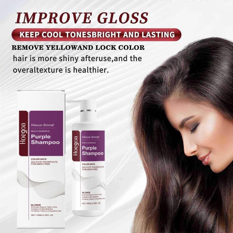 Maca Paars Haarmasker en Paarse Shampoo Set, Maca Essentie Paarse Shampoo, Neutraliseert Koperachtige & Gele Tinten Voor Blond Zilver Grijs Gehighlight Haar