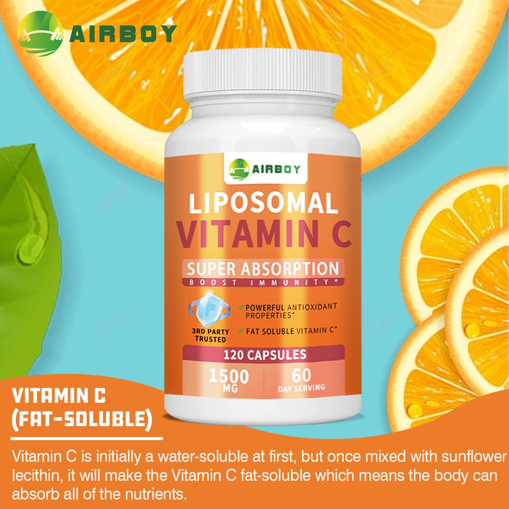 Highly absorbable liposome vitamin C capsules, immune health supplements, dietary supplements