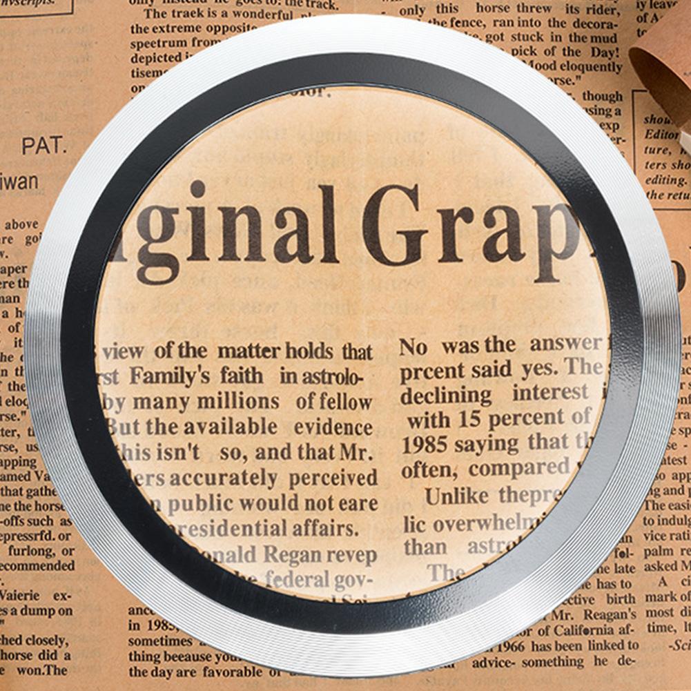 Illumination Paperweight Magnifier Dome Desktop Magnifying Glass 70mm Optical Glass Lens Reading Magnifier for Studying Map Coin