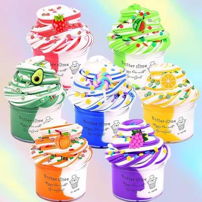 Butter Clay Slime Set: DIY Colored Puff Gel Slime & Cotton Mud